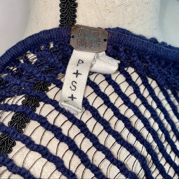 Free People Navy Blue Knitted Sweater | Size S - Picture 9 of 9